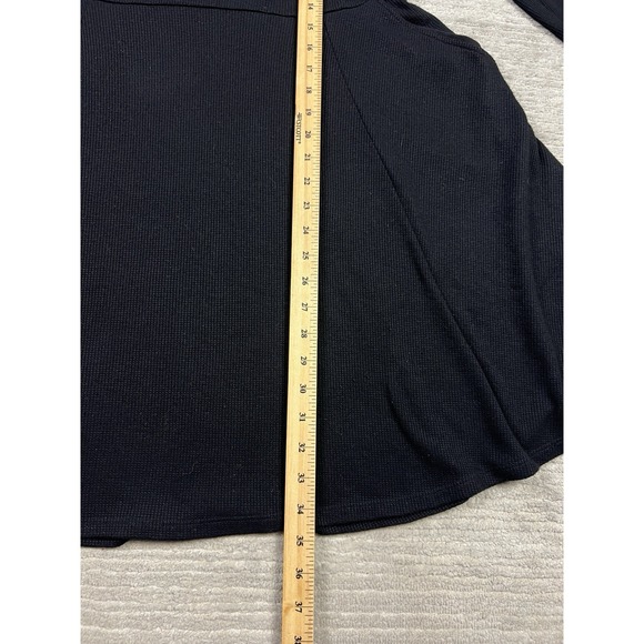 Torrid Dress Womens 00 Black Long Sleeve Mini Waffle Knit Polyester Blend Pocket - Picture 6 of 14